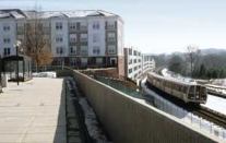 Avalon at Grosvenor Station is located in North Bethesda, Md., at the Grosvenor Metro Station. AvalonBay's 497-unit community gives residents easy access to Washington.Jennifer A. Johnston"There's one train of thought in business planning today: Follow the stations," says Brad Griggs, CIO for BRE Properties, a real estate investment trust (REIT) in San Francisco. "Wherever you see light rail put in, you see multifamily housing around those stations."