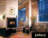 BRICK ATTACK: Original brick walls, 13-foot concrete ceilings, hardwood floors, and built-in fireplaces create a true loft atmosphere at Rainbow Lofts. Sales started when the building was 75 percent finished because the developer wanted to clearly convey the units' distinctiveness.