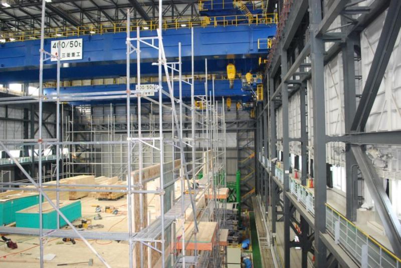 NEARLY DONE: Construction is almost complete on a nine-story multifamily building in Miki City, Japan, that will be subjected to a series of earthquake tests this summer.