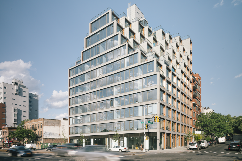 The 251 1st Street residential tower in Brooklyn, New York, designed by ODA New York and developed by Adam America Real Estate.