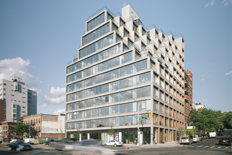 The 251 1st Street residential tower in Brooklyn, New York, designed by ODA New York and developed by Adam America Real Estate.