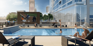The amenity deck at 414 Light Street.