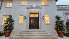 The exterior of the Modera Sedici apartments in Washington, D.C., preserves that of the original building, the former Italian Embassy.