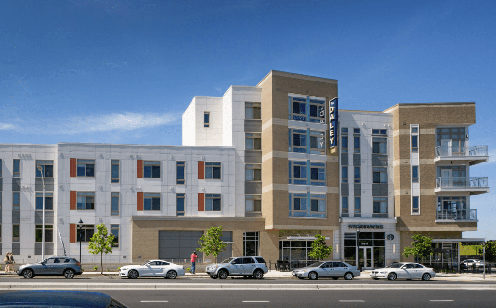 The Daley apartment building, designed by KTGY Architecture + Planning, is the first phase in the Westside at Shady Grove community in Rockville, Md., near Washington, D.C.