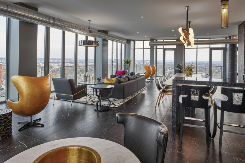 The Del Ray Tower's sky lounge once was home to an indoor swimming pool in Alexandria, Va.