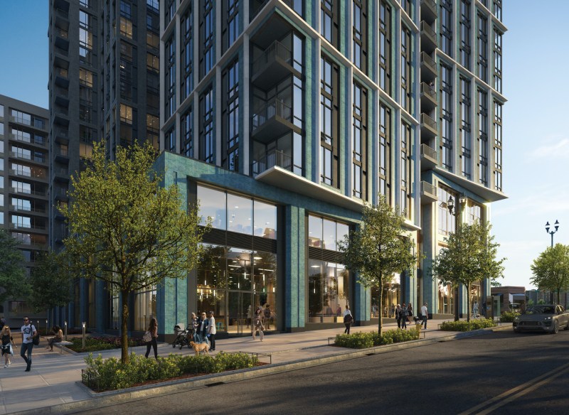 International design practice STUDIOS has designed 2001 S. Bell St. with a bold, green-glazed brick facade.