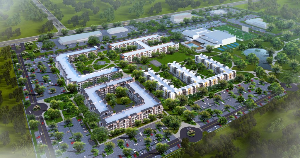 Each Homz community will feature four multifamily brands to meet renters at each stage of their lives as well as public amenities.