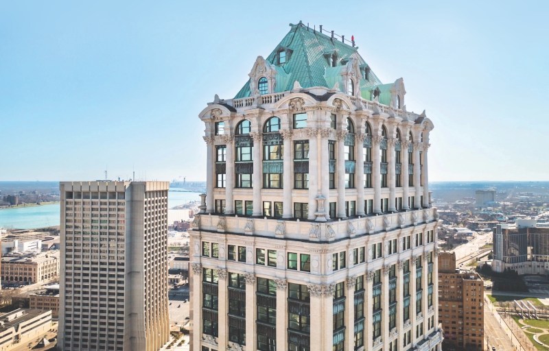 The 38-story Book Tower in Detroit sat almost totally empty for more than a decade.