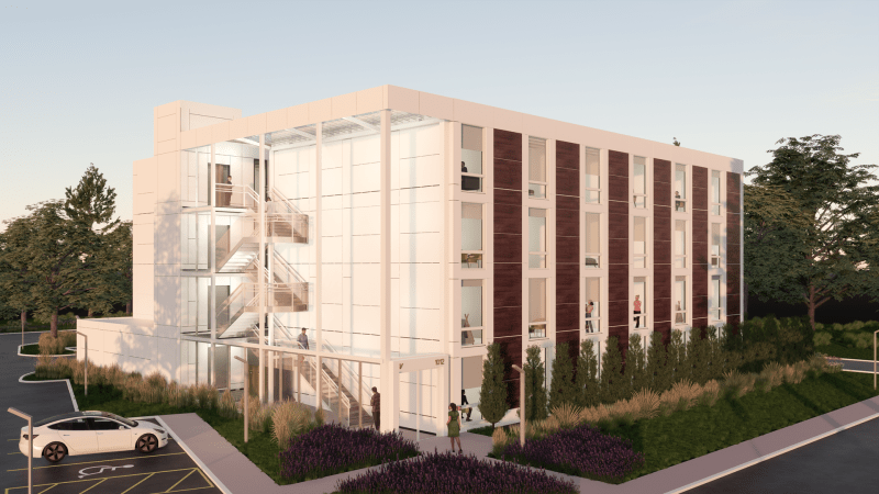 A rendering of a Vessel Technologies apartment building.
