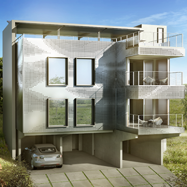 Virginia Tech created this multi-unit housing prototype using modular cartridges.