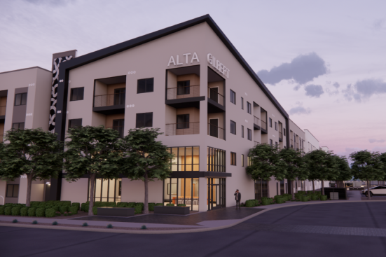 A rendering of Wood Partners' Alta 87 in Gilbert, Arizona.