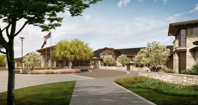 The&nbsp;fa&ccedil;ade&nbsp;of the one-story, 75,000-square-foot&nbsp;Avanti Senior Living at Towne
Lake&nbsp;features limestone that’s an update of the Texas Hill Country style.