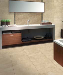 The new Piel Collection, a glazed porcelain tile series, combines the look of leather with weathered, natural stone. The collection is available in two sizes for floors and two more for walls, with mesh-mounted 13-inch-by-13-inch mosaic sheets for unlimited design possibilities. Choose from white, tobacco, and mocha colors.