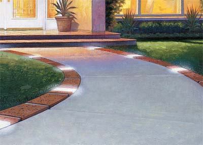 -Let's Edge It' is an all-in-one edging-and-lighting product that uses plastic bricks with built-in solar-powered lights. Swivel-action connectors allow straight or curved installation, and built-in spikes hold the bricks in place. Installation requires no digging, mortar, or heavy lifting. The bricks are available in terra cotta and gray.