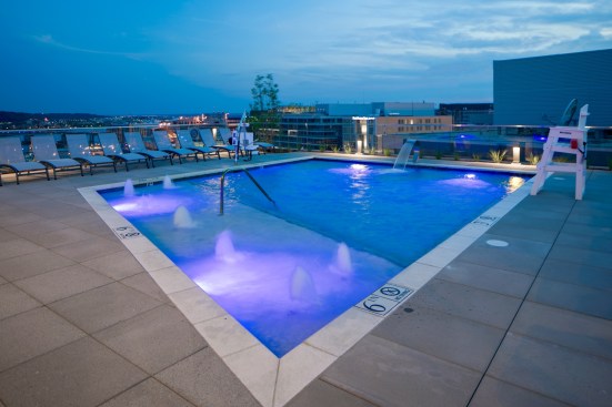 The rooftop pool at Insignia on M.