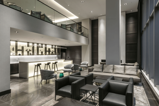 A two-level club lounge is included in LUMINA's amenity package.