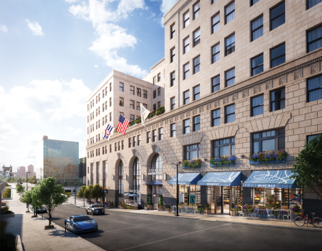 An exterior rendering of CBD Cincinnati