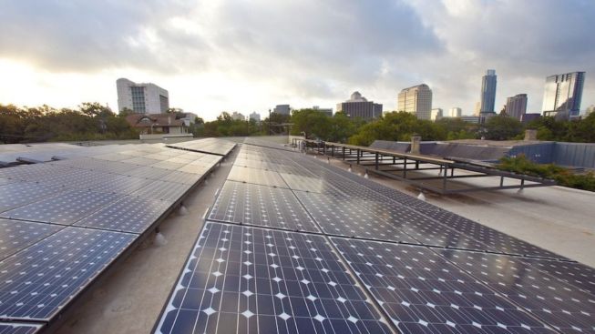 A rendering of the Fourth& photovoltaic solar setup. The solar panels will offset Fourth&’s power consumption, and reflect heat away from the building.