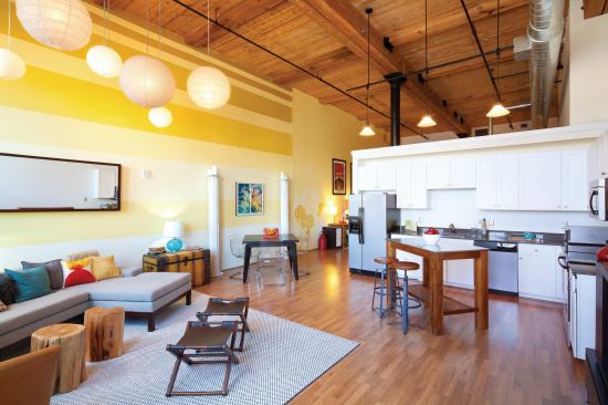 ENERGY SAVINGS:

The developer’s goal to conserve energy in the 1.3-million-square-foot mill helped deliver a geothermal heating and cooling system that burns no fossil fuels; Energy Star–rated appliances; low-E windows; and water-usage meters in each unit.

COOL SPACE:

Each of the 204 rentals offers a soaring feeling of space, with 16-foot-high ceilings, 13-by-8-foot windows, and oversized room proportions with large walk-in closets. Some units look out toward the bank of the Merrimack River.

SALVAGED TREASURES:

Because of its former life as a 1906 woolen mill, the building includes many original, refurbished structural elements, including Southern yellow pine ceiling beams, exposed-brick walls, steel and timber columns, and maple factory floors in the building’s public space.