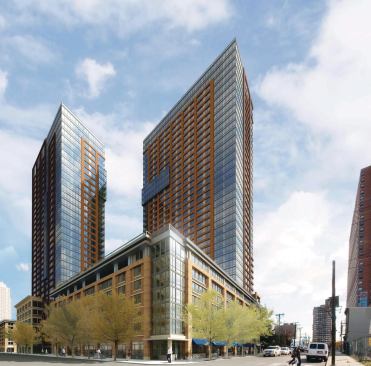 Provost Square, Toll’s 925-unit, 38-story condominium and rental project in Jersey City, N.J., is currently under construction. 