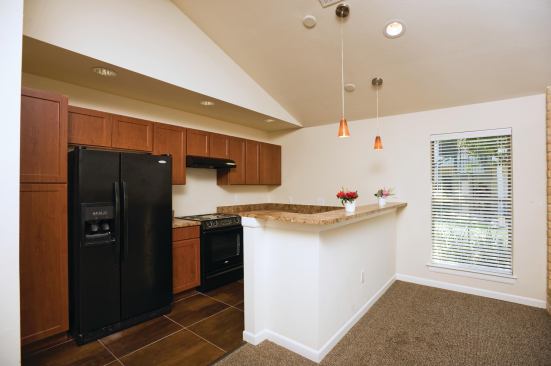 A kitchen in the remodeled Hollyview Apartments, photographed on August 10, 2012